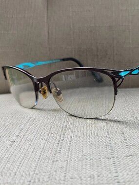 Cafe Lunettes Women Eyeglasses Frame Designer Bronw Tone Half Rim Glass Eyewear
